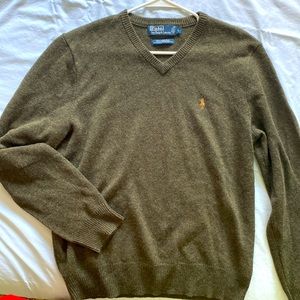 Polo by Ralph Lauren Olive V-Neck Sweater